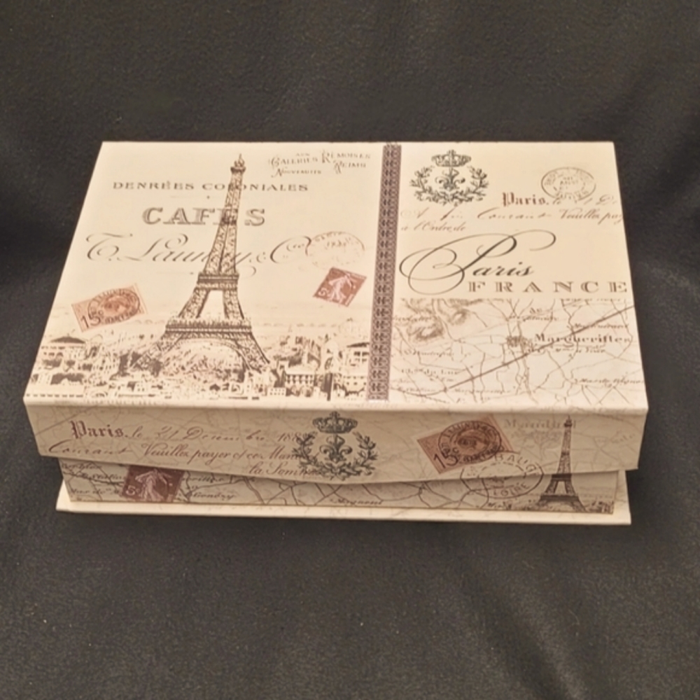 New Keepsake Storage Box Denrees  Coloniales Cafes Eiffel Tower Paris